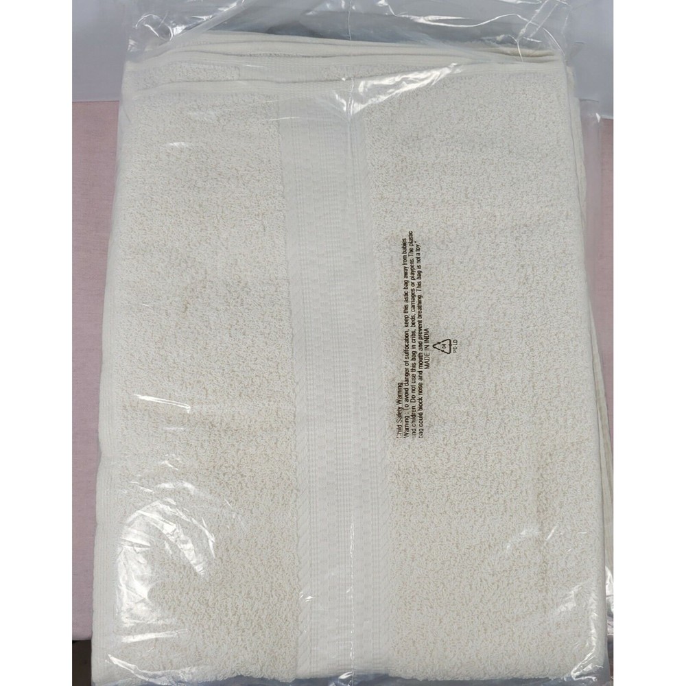 COPY - Pack of 2 The Big One Solid Bath Towel 30" x 54" 100% Cotton pearl - Picture 2 of 2